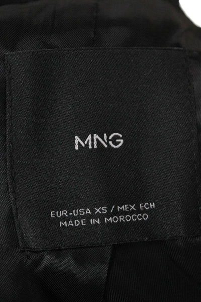 MNG Women Tuxedo Blazer Black Wool Button Long Sleeve Size XS
