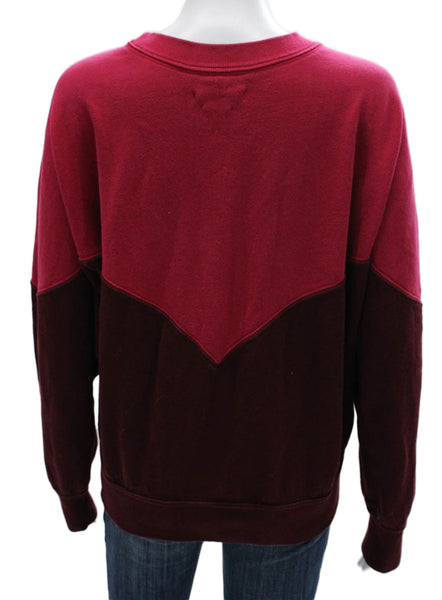 Isabel Marant Etoile Womens Red Cotton Crewneck Colorblock Pullover Size 44