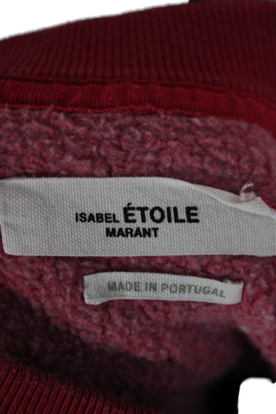 Isabel Marant Etoile Womens Red Cotton Crewneck Colorblock Pullover Size 44