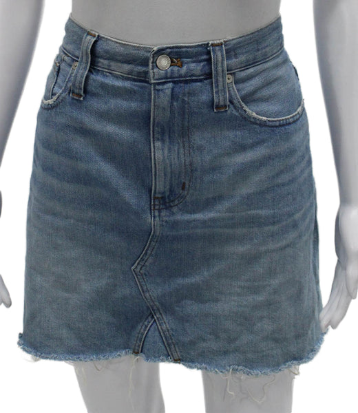 Madewell Womens Mini Skirt Blue Cotton Button Front Size 29