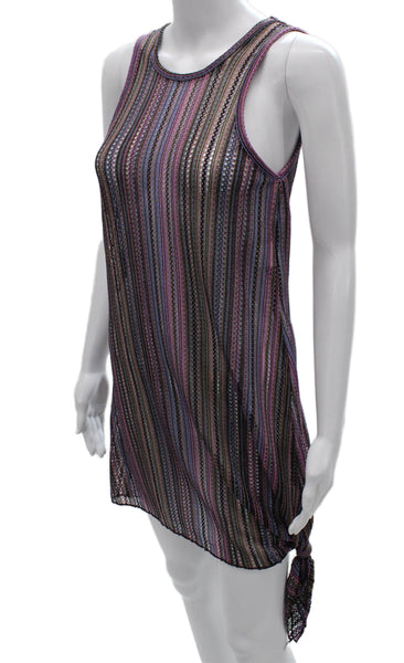Becca by Rebecca Virtue Women Striped Tank Dress Cover Up Multicolor Size XS