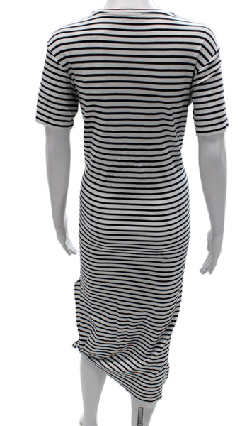 Theory Women T-Shirt Dress White Cotton Blend Short Sleeve Midi Size XS