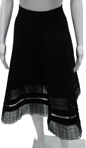 Donna Karan New York Women A-Line Black Midi Polyester Skirt Size 12