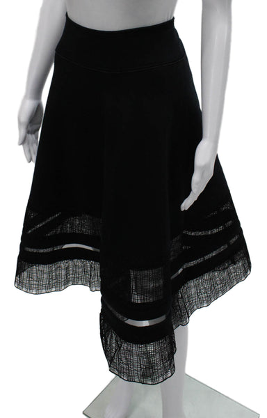 Donna Karan New York Women A-Line Black Midi Polyester Skirt Size 12