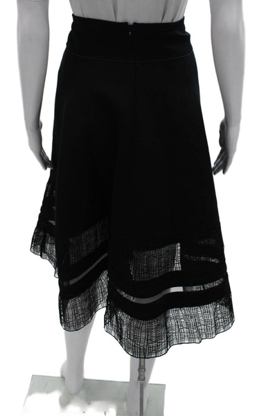 Donna Karan New York Women A-Line Black Midi Polyester Skirt Size 12