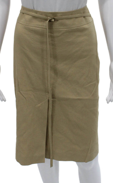 Akris Punto Womens Beige Cotton Wrap Skirt Knee Length Size 42