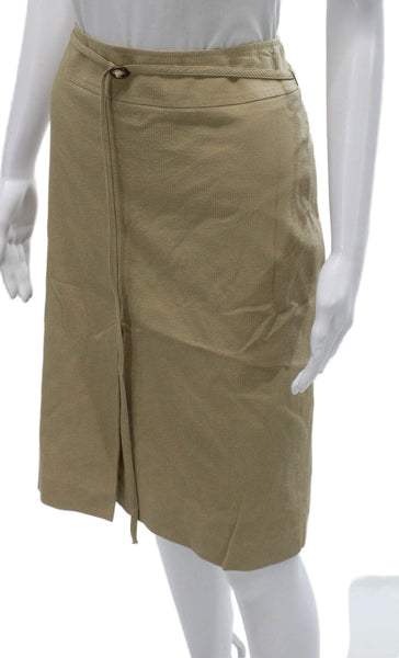 Akris Punto Womens Beige Cotton Wrap Skirt Knee Length Size 42