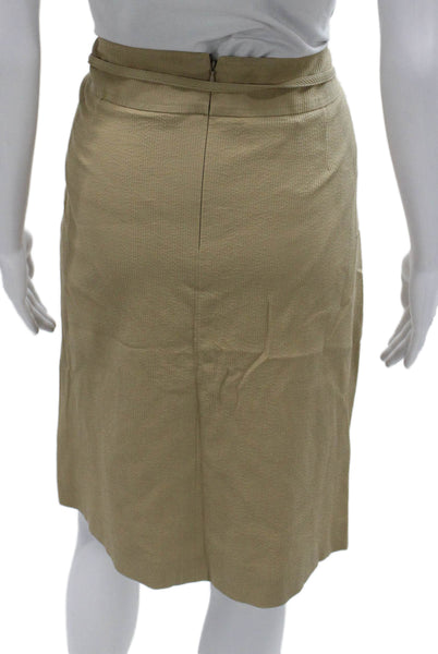 Akris Punto Womens Beige Cotton Wrap Skirt Knee Length Size 42