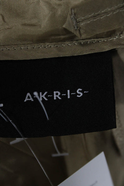 Akris Punto Women Straight Pencil Skirt Beige Cotton Zip Knee Length Size 14