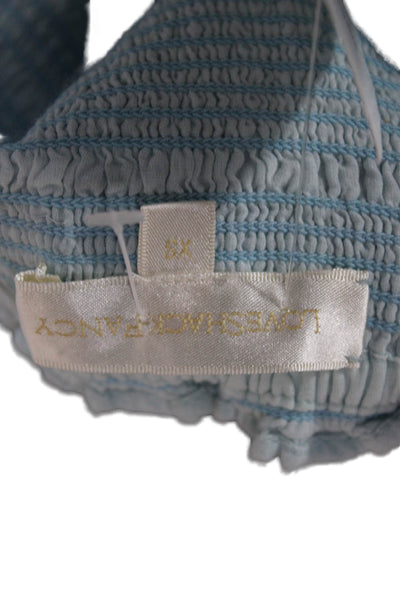 Love Shack Fancy Womens Mini Floral Cotton Skirt Blue Size XS