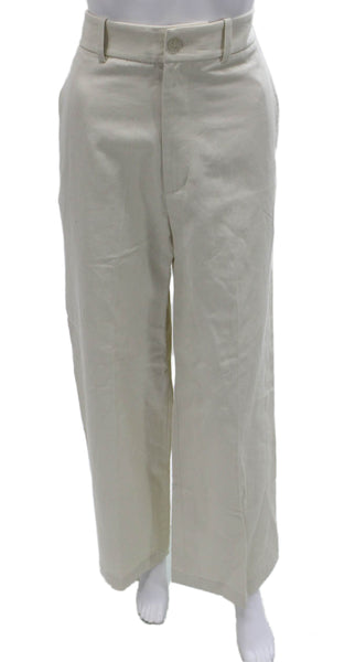 Nili Lotan Women Dress Pants Ivory Cotton Blend Button Inseam 29 Size 6
