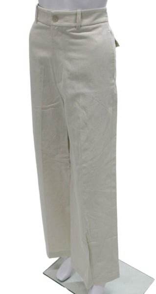 Nili Lotan Women Dress Pants Ivory Cotton Blend Button Inseam 29 Size 6
