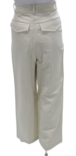 Nili Lotan Women Dress Pants Ivory Cotton Blend Button Inseam 29 Size 6