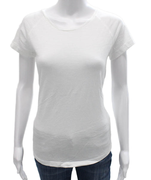 Closed Womens Basic White Cotton Round Neck Short Sleeve T-Shirt Size XS