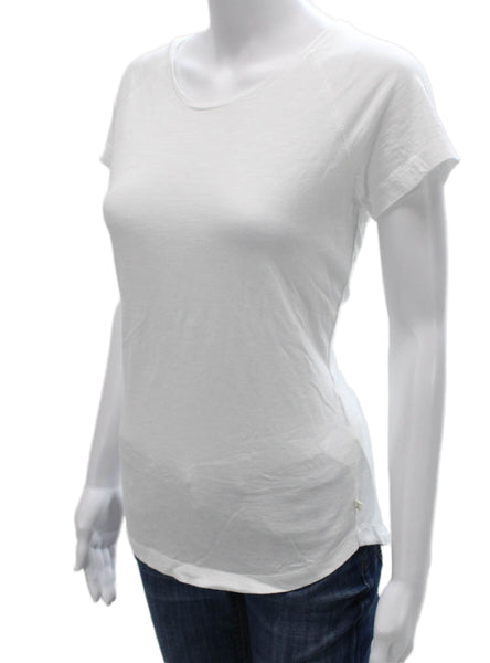 Closed Womens Basic White Cotton Round Neck Short Sleeve T-Shirt Size XS