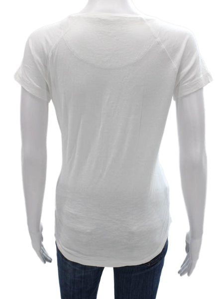 Closed Womens Basic White Cotton Round Neck Short Sleeve T-Shirt Size XS