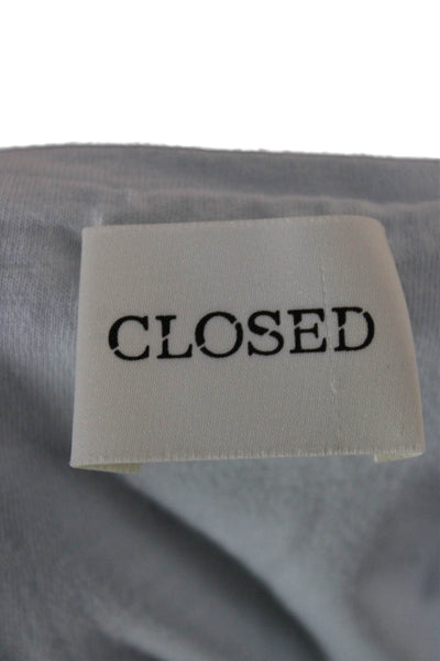 Closed Womens Basic Cotton Blue Round Neck Short Sleeve T-Shirt Size S