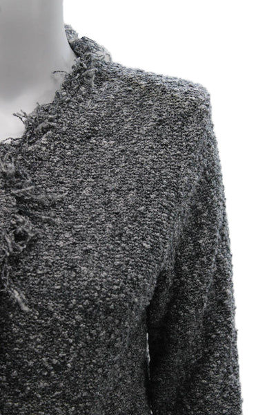 IRO Women Cardigan Gray Button Cotton Blend Long Sleeve Size 40