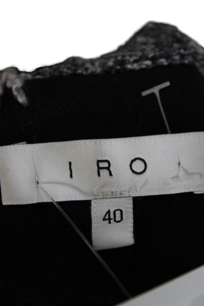 IRO Women Cardigan Gray Button Cotton Blend Long Sleeve Size 40