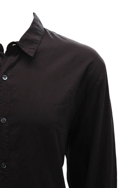 Standard James Perse Mens Cotton Button Up Shirt Burgundy Size 4