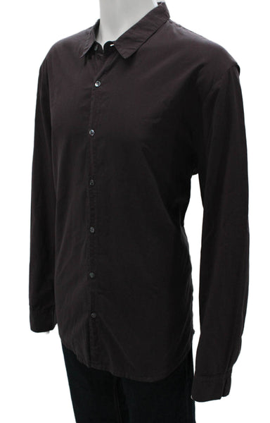 Standard James Perse Mens Cotton Button Up Shirt Burgundy Size 4