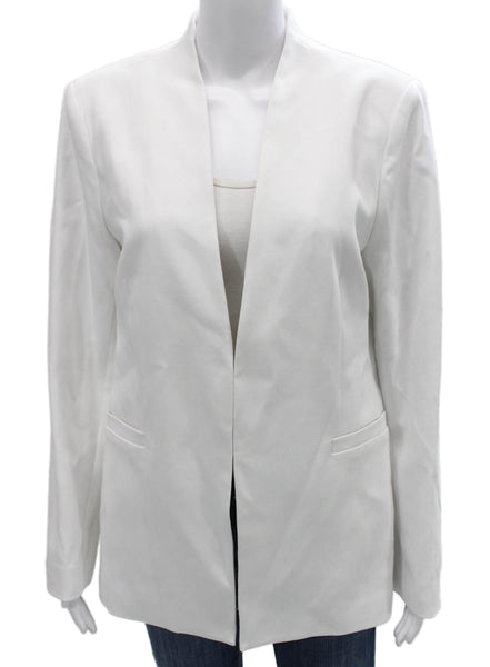 Alice + Olivia Womens White Basic Jacket Long Sleeve Size 14
