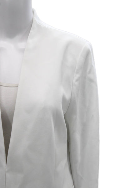 Alice + Olivia Womens White Basic Jacket Long Sleeve Size 14