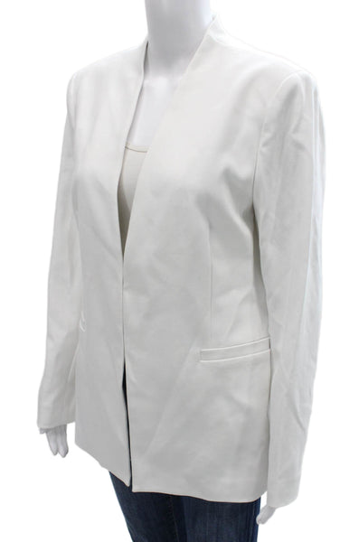 Alice + Olivia Womens White Basic Jacket Long Sleeve Size 14