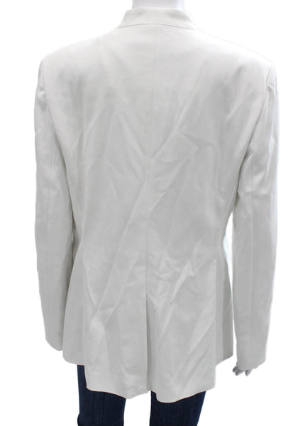 Alice + Olivia Womens White Basic Jacket Long Sleeve Size 14