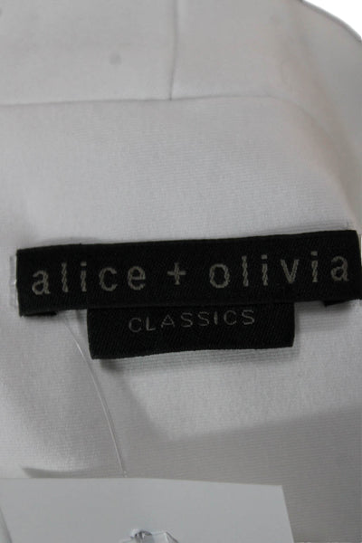 Alice + Olivia Womens White Basic Jacket Long Sleeve Size 14