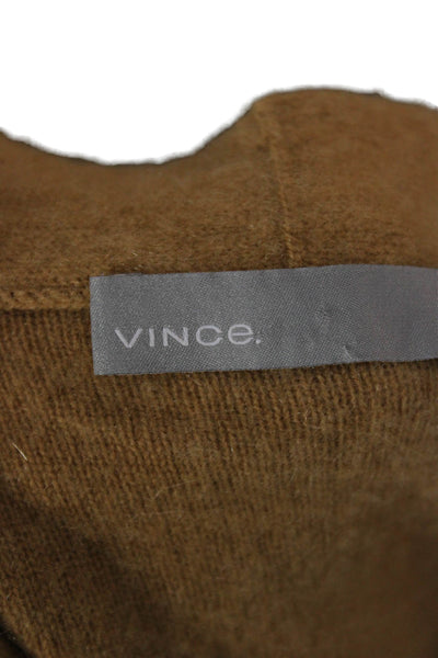 Vince Womens Cashmere Pullover Sweater Boat Neck Long Sleeve Brown Size S