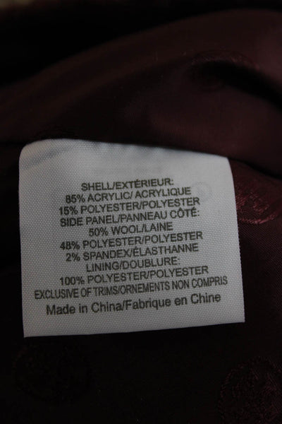 Tory Burch Women Dress Pants Red Check Acrylic Zip Size 10