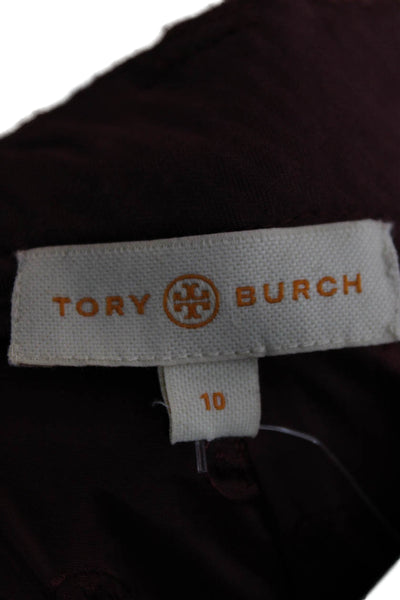 Tory Burch Women Dress Pants Red Check Acrylic Zip Size 10