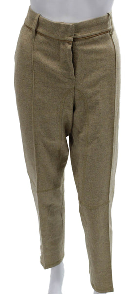 Magaschoni Collection Womens Beige Wool Dress Pants Zip Inseam 29 Size 10