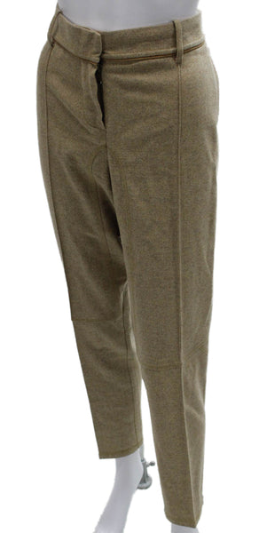 Magaschoni Collection Womens Beige Wool Dress Pants Zip Inseam 29 Size 10