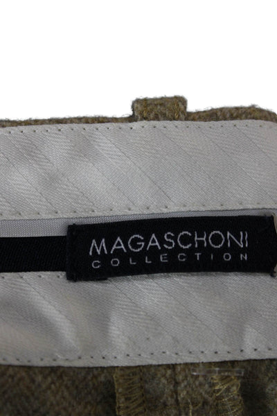 Magaschoni Collection Womens Beige Wool Dress Pants Zip Inseam 29 Size 10