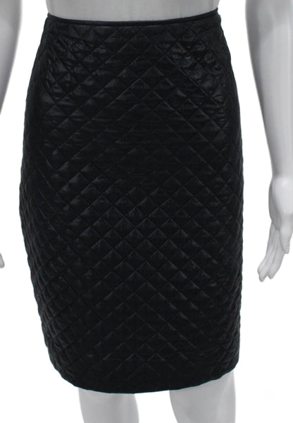 Per Se Womens Black Straight Pencil Skirt Polyester Zip Short Size 10