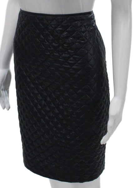 Per Se Womens Black Straight Pencil Skirt Polyester Zip Short Size 10
