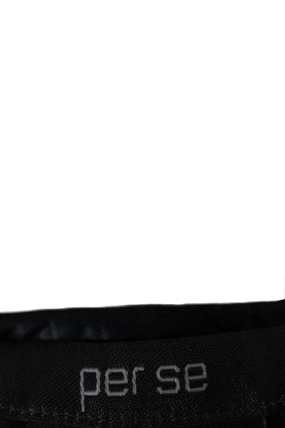 Per Se Womens Black Straight Pencil Skirt Polyester Zip Short Size 10