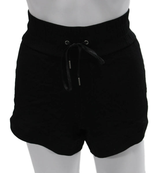Helmut Lang Womens Sweat Shorts Black Rayon Drawstring Size M