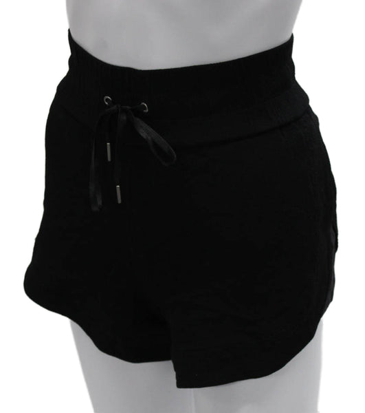 Helmut Lang Womens Sweat Shorts Black Rayon Drawstring Size M