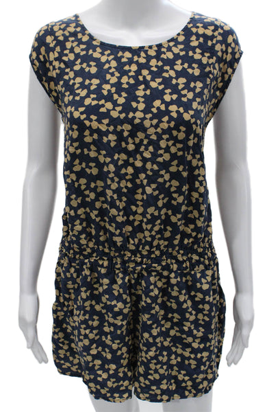 Joie Women Romper Multicolor Silk Spotted Round Neck Sleeveless Button Size L