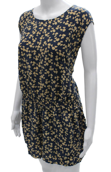 Joie Women Romper Multicolor Silk Spotted Round Neck Sleeveless Button Size L