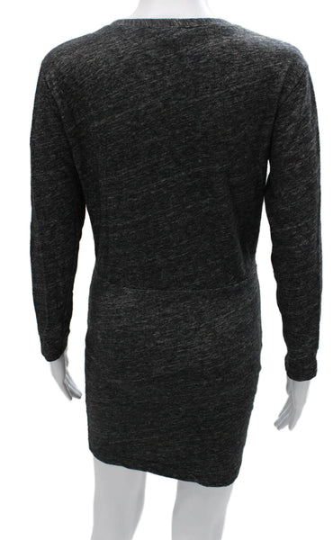 IRO Womens Bodycon Dress Gray Cotton Long Sleeve Crew Neck Size M