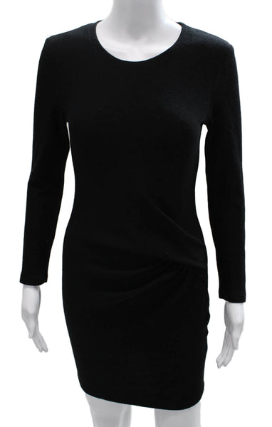 IRO Women Bodycon Wool Long Sleeve Crew Neck Black Dress Size 38