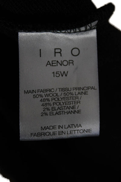 IRO Women Bodycon Wool Long Sleeve Crew Neck Black Dress Size 38