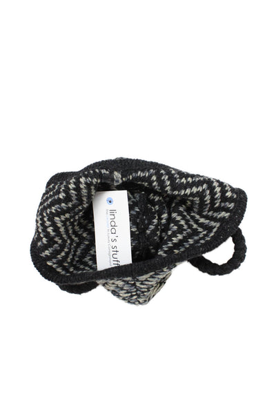 Rag & Bone Womens Wool Pom Pom Detail Knit Hat Black