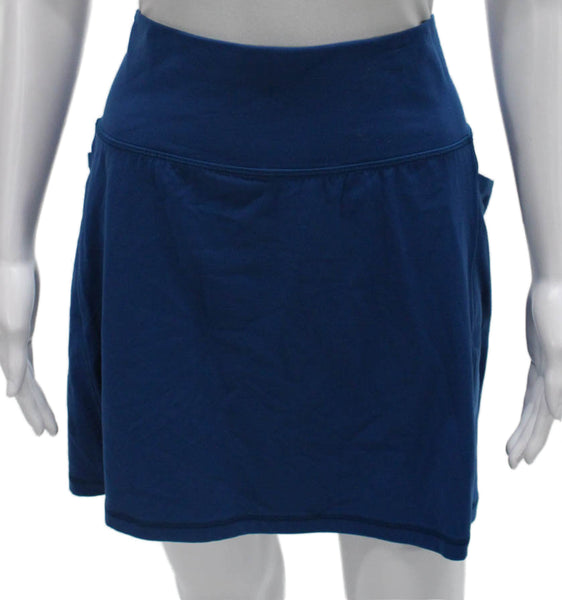 Athleta Womens Athletic Mini Nylon Pull On Skort Blue Size L