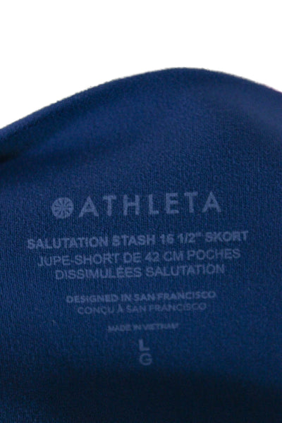 Athleta Womens Athletic Mini Nylon Pull On Skort Blue Size L