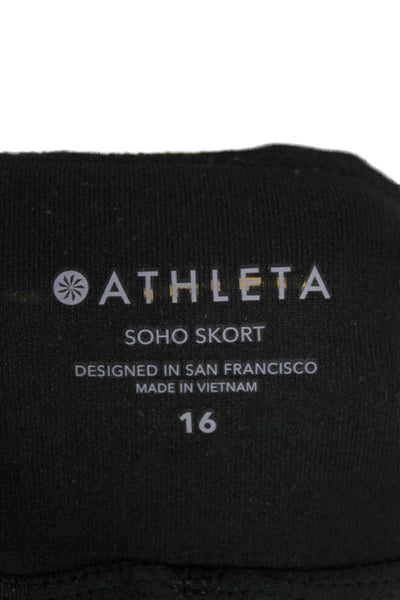Athleta Womens Athletic Black Polyester Mini Skort Pull On Size 16